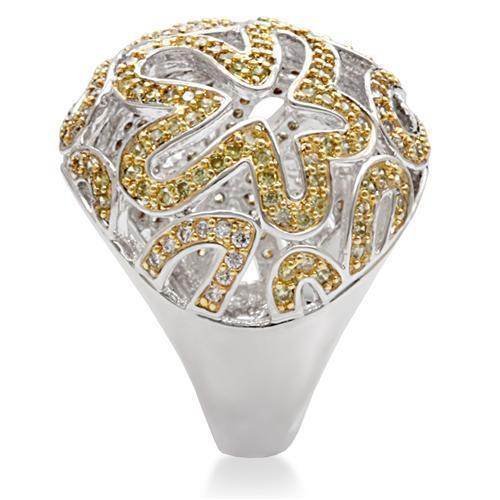 Elegant silver ring with yellow stones, perfect vacation jewelry for women to enhance summer styles