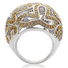 Intricate Silver and Gold Women's Ring, perfect vacation jewelry for women, featuring a unique design