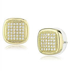 Elegant gold square stud earrings adorned with sparkling crystals, perfect vacation jewelry for women