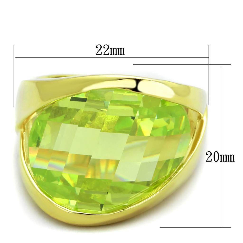 Gold ring with large green gemstone, perfect vacation jewelry for women