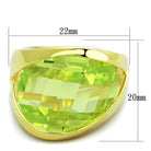 Gold ring with large green gemstone, perfect vacation jewelry for women