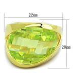 Gold ring with large green gemstone, perfect vacation jewelry for women