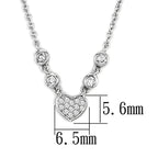 Silver necklace with heart pendant and sparkling stones, perfect vacation jewelry for women