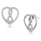 Elegant heart-shaped earrings with sparkling stones, perfect as vacation jewelry for women
