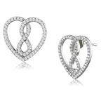Elegant heart-shaped earrings with sparkling stones, perfect as vacation jewelry for women