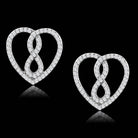 Elegant heart-shaped earrings with sparkling stones, perfect vacation jewelry for women