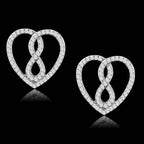 Elegant heart-shaped earrings with sparkling stones, perfect vacation jewelry for women