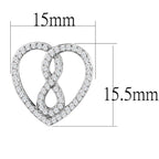 Elegant heart-shaped earrings for women featuring infinity design, perfect vacation jewelry for women.