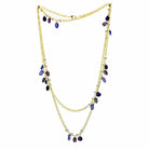 Elegant gold necklace with colorful gemstones, perfect vacation jewelry for women