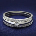 Stylish women's ring with sparkling gems, perfect vacation jewelry for women