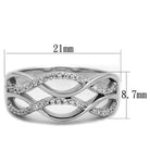 Elegant Women's Ring with Wavy Design and Sparkling Crystals, perfect as vacation jewelry for women
