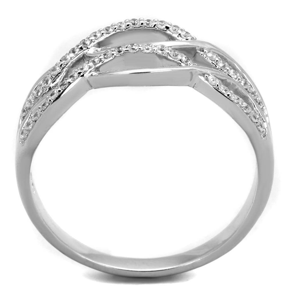 Elegant silver ring with intertwined band design, perfect vacation jewelry for women