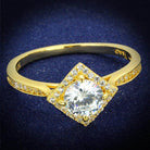Vacation jewelry gold ring with sparkling diamond center and elegant gold band