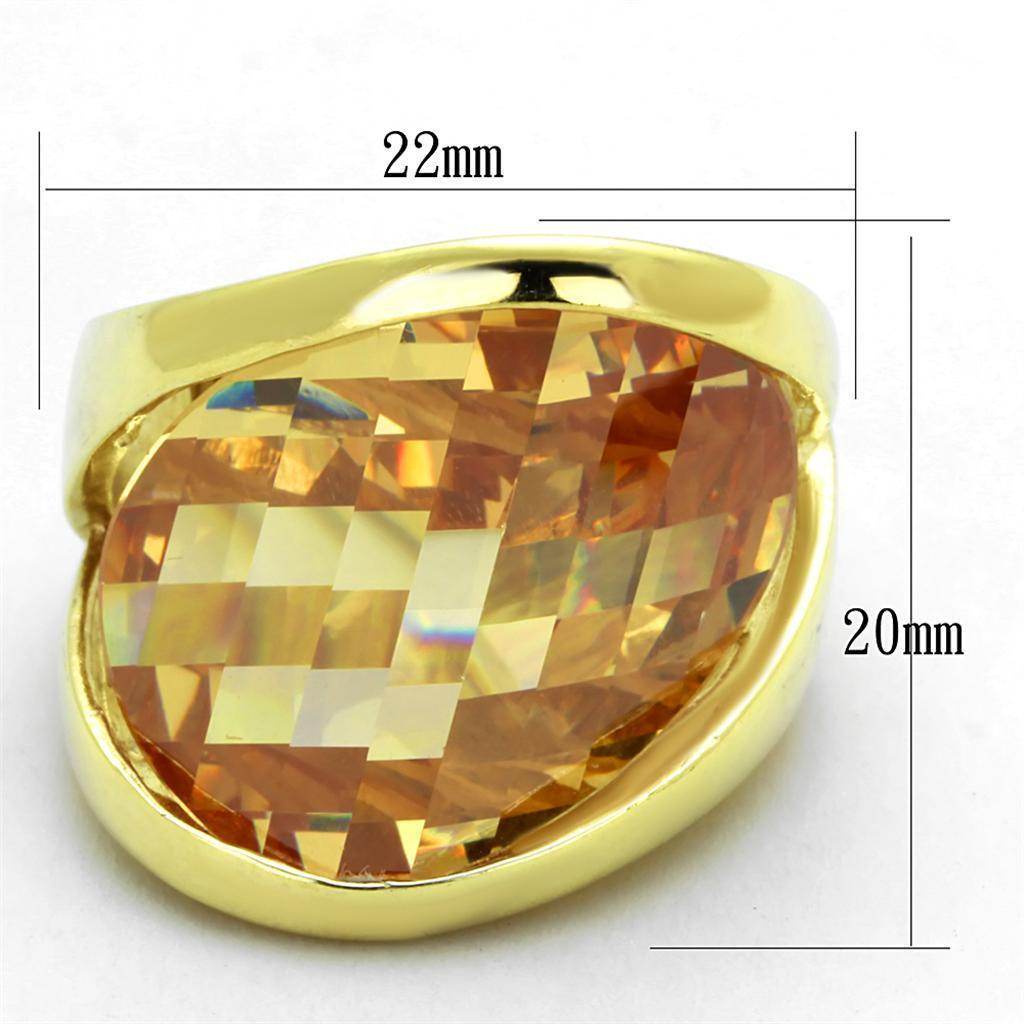 Vacation jewelry gold statement ring with a large faceted amber gemstone for bold elegance