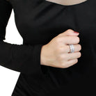 Elegant women's ring in silver showcasing vacation jewelry rings for women with intricate design