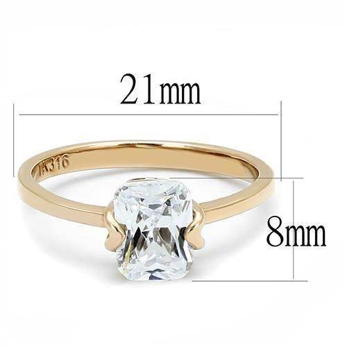 Vacation jewelry rose gold ring featuring a clear stone and elegant design, perfect for special occasions