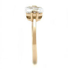Vacation jewelry rose gold ring featuring a sparkling central gemstone and sleek band design