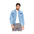 Men's vacation light blue jacket by Blue Age with classic denim style for casual outings