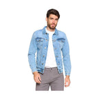Men's vacation light blue jacket by Blue Age with classic denim style for casual outings