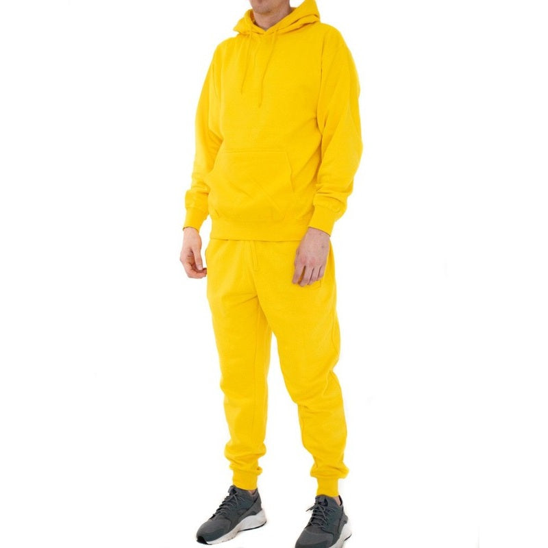 Men's bright yellow hoodie and sweatpants outfit set vacation loungewear for men and women by Generation XYZ