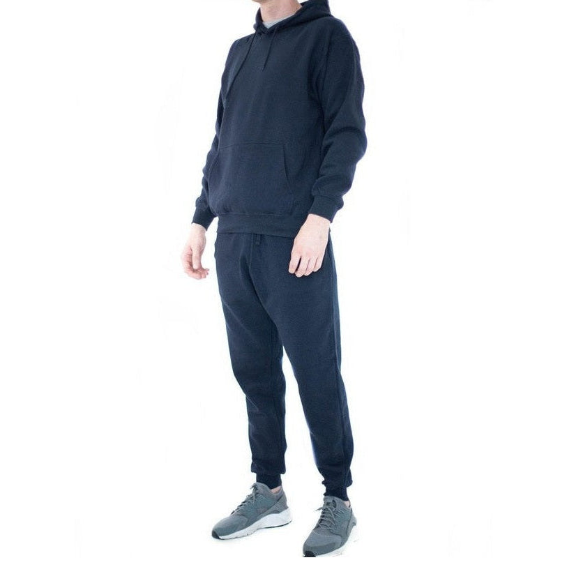 Generation XYZ men's outfit set in navy blue hoodie and joggers vacation loungewear for men and women