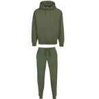 Generation XYZ men's outfit set in olive green featuring a hoodie and jogger pants vacation loungewear for men and women