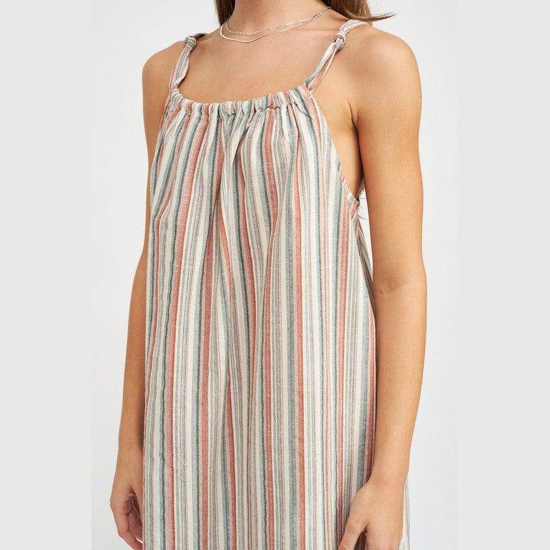 Emory Park Women's Vacation Maxi Dress in Striped Fabric with Adjustable Shoulder Straps