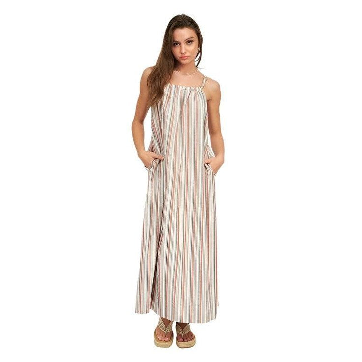 Emory Park Vacation Maxi Dress with Stripes and Pockets for Comfortable Summer Wear