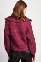 Emory Park Women's Cable Knit Sweater in Burgundy for vacation outfit ideas