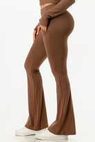 Brown Flared Leggings for women, ideal vacation outfits for women, perfect for style and comfort