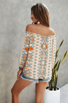 Vacation print long sleeve blouse in soft fabric with vibrant patterns for a stylish summer look