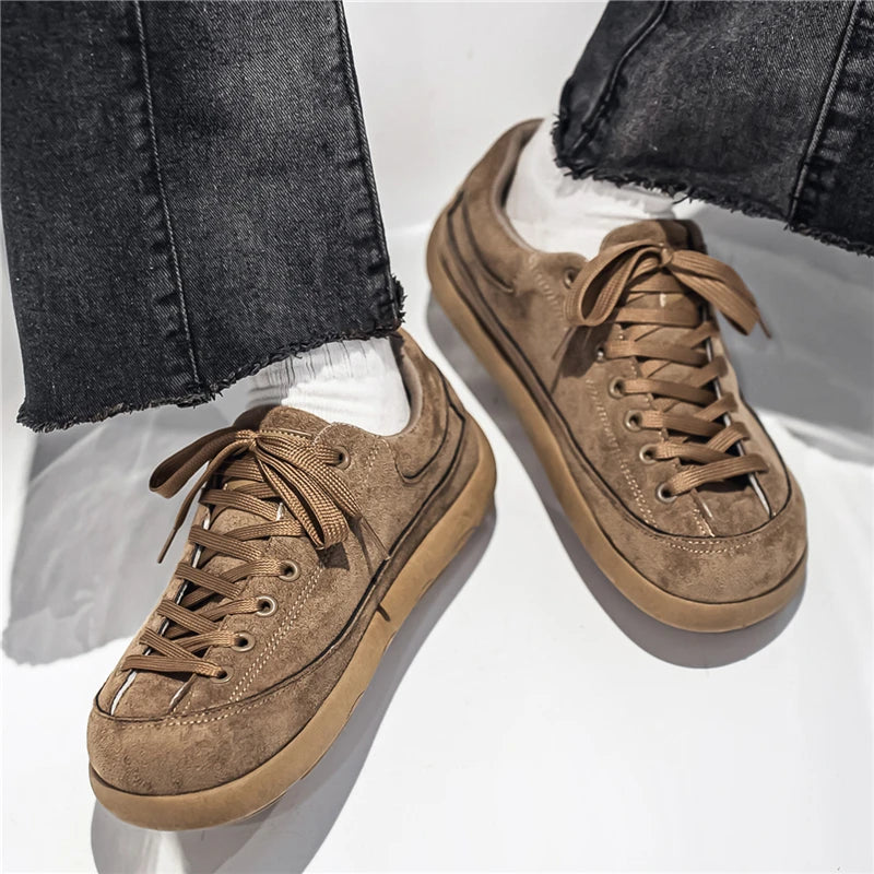Brown suede sneakers, lightweight for vacation quality comfort