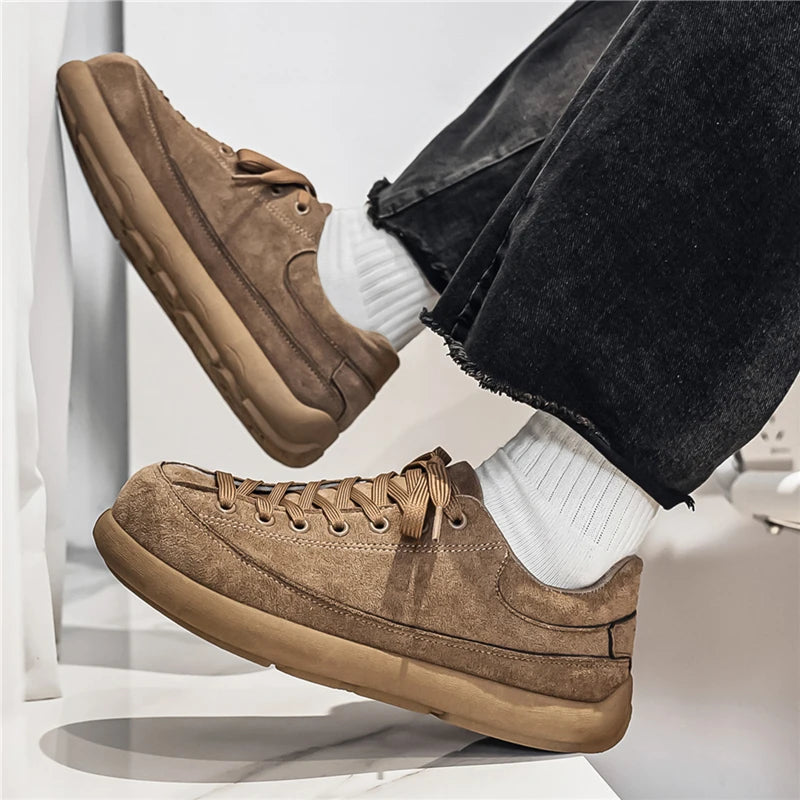 Men's lightweight brown sneakers for vacation quality comfort