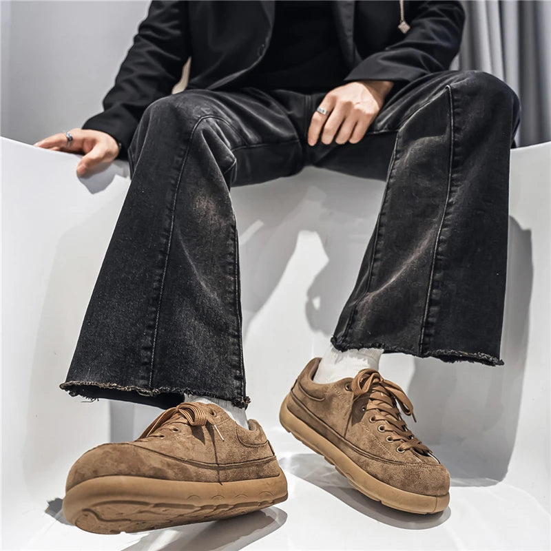 Men's lightweight brown shoes for vacation quality comfort