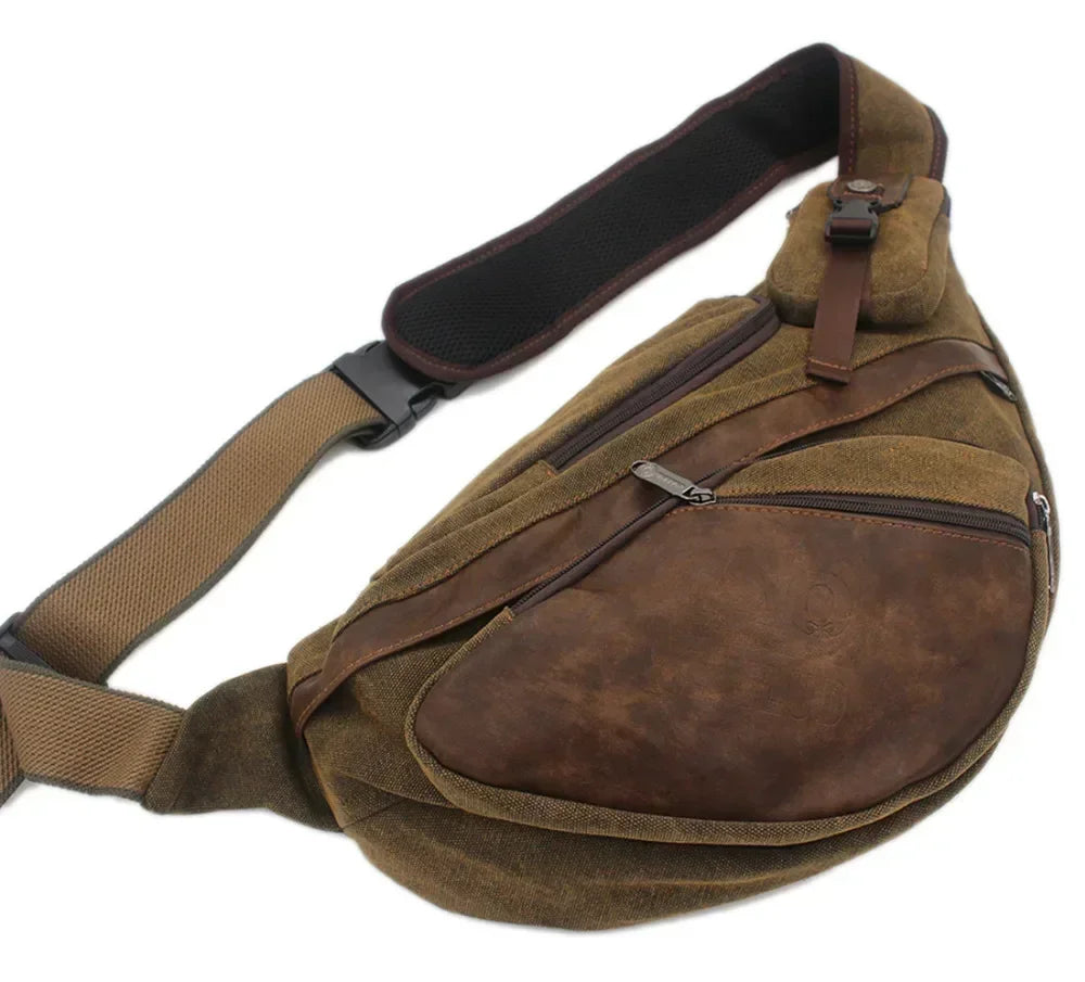 VacationGrabs lightweight shoulder bag in brown for travel and daily use