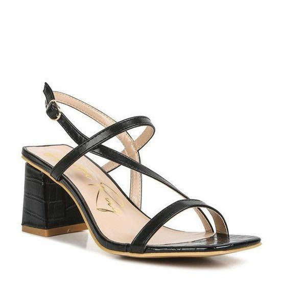 Rag Company Women's Heels in Black with Strappy Design, perfect for vacation ready sandals white