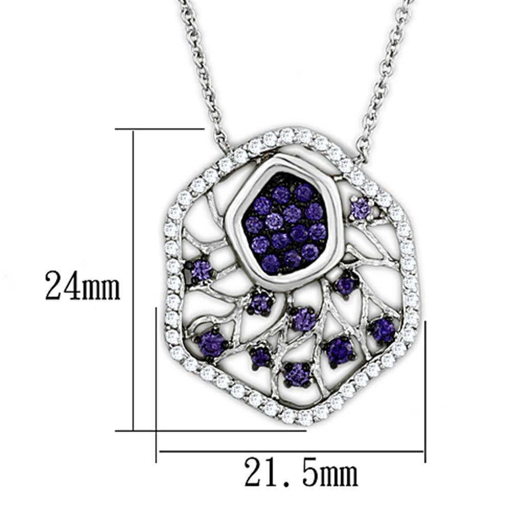 Vacation statement necklace for women featuring a stylish design with purple stones and a silver chain