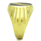Gold Men's Ring with Textured Design, perfect for vacation style 925 sterling silver jewelry for men.