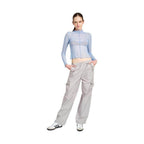 Emory Park women's vacation style cargo pants in gray with functional pockets and a relaxed fit
