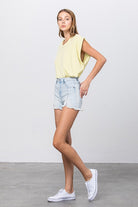Insane Gene vacation style denim shorts ideal for summer outings with a relaxed fit and frayed hem