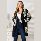 Trendsi vacation style floral cardigan featuring cheerful daisy designs, perfect for casual outfits