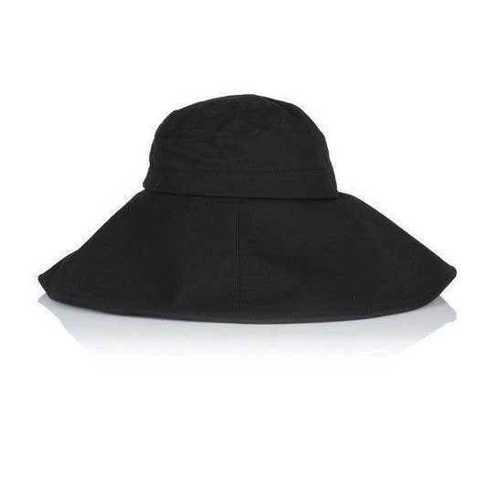 Bella Chic Women's Black Vacation Style Hat with Wide Brim for Sun Protection