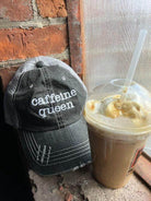 Ocean and 7th caffeine queen hat in black and gray, perfect for vacation style hats lovers