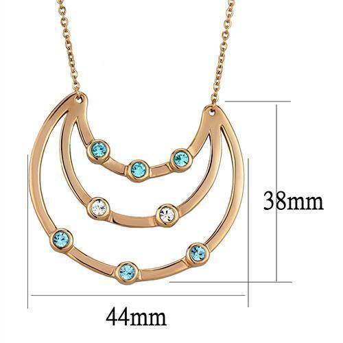 Vacation style jewelry necklace featuring gold design with blue stones for a chic look