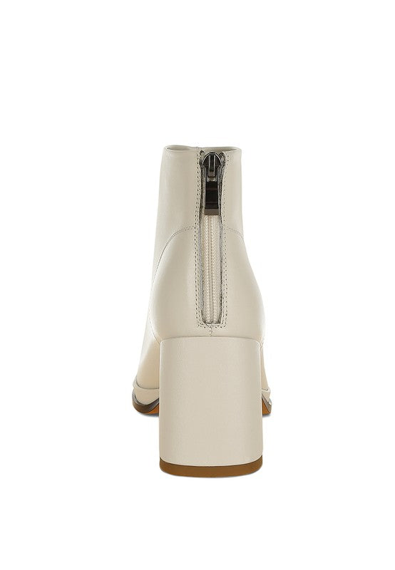 Rag Company Women's Ankle Boots with a Stylish Back Zip for Vacation Style Leather Boots