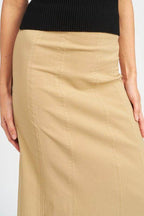 Emory Park Women's Vacation Style Long Skirt in beige with a smooth fit and casual design