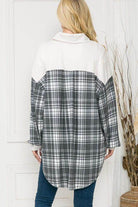 Orange Farm Clothing Women's Shacket in Gray Plaid for vacation style outerwear