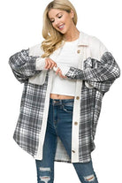 Orange Farm Clothing Women's Shacket in plaid pattern, ideal vacation style outerwear for casual looks