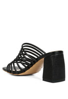 Rag Company black vacation style sandals with stylish strappy design and block heel
