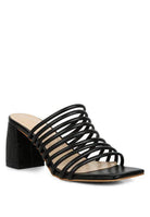 Rag Company Women's Heels in Black Featuring Strappy Design Perfect for Vacation Style Sandals